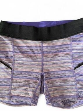 Lululemon Purple Striped Active Shorts